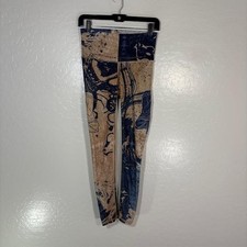 Niyama Sol Leggings Womens M Blue Buddha Print Ankle Yoga Pants Athletic