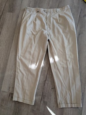 Callaway Pro-Spin Men's Golf Pants 5 Pocket Cuffed Beige Slacks Size 44W/32L