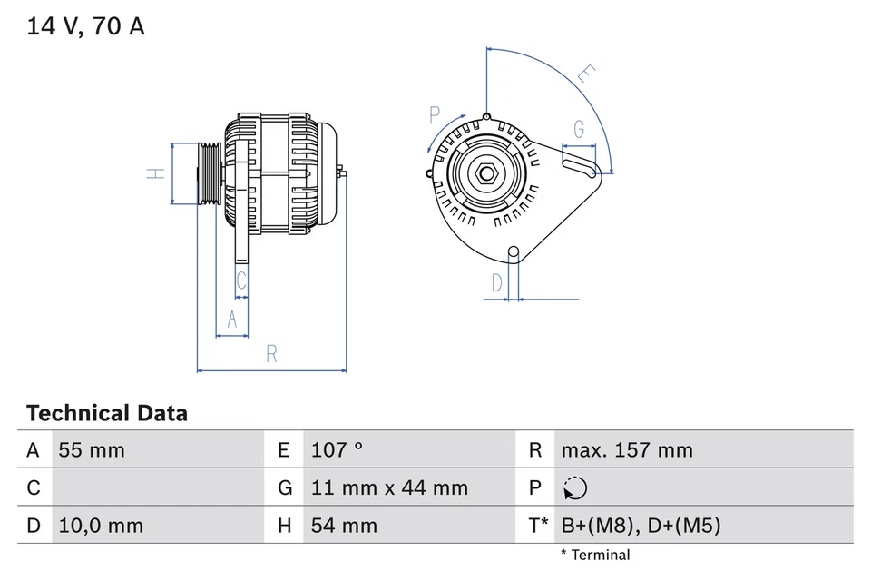 ALTERNATOR 0 986 080 490 FOR FIAT SEICENTO/600 PALIO DOBLO/MONOCAB/Box/MPV 1.1L - Image 2 of 4