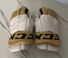 CCM Vegas Golden Knights Pro Stock Gloves Size 14” NHL/White/Gold/VGK