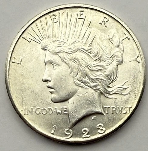 1923-S - Peace Silver Dollar-Blazing White Uncirculated Example-Free Shipping.
