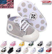 Baby Infant Classic Canvas Baby Shoes Boy Girl Soft Sole Size 1  3 0-18 Months 