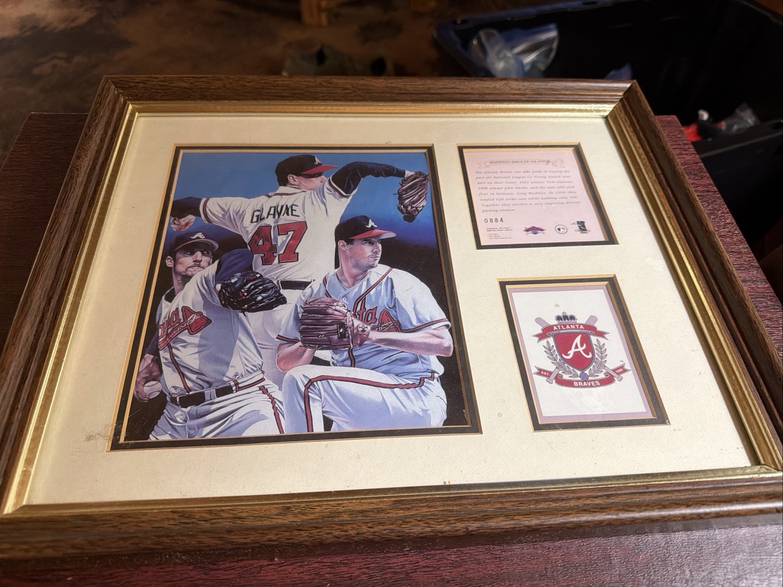 Atlanta Braves Cy Young Trio, Maddux, Smoltz, Glavine, Limited, numbered, framed