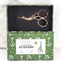 Bird Sewing Embroidery Gold Tone Scissors Two...