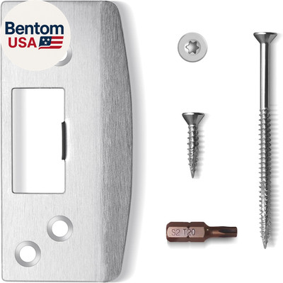 Oversized Door Strike Plate Heavy Duty Reinforced Satin Nickel 1 Pack