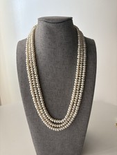 Freshwater Pearl Necklace Long 62 Inches Continuous Strand Layering
