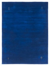 Traditional Dark Navy 4'0" x 5'6" Hand loomed Oriental Carpet Wool Area Rug