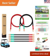 3 AWG Heavy-Duty Golf Cart Battery Cables - Pure Copper, 7 PCS Set for Club Car