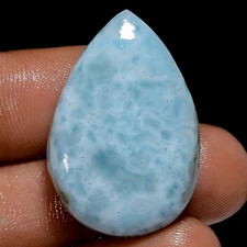 100% Natural Larimar Pear Shape Cabochon Gemstone 35.5 Ct. 28X19X6 mm GC-41194