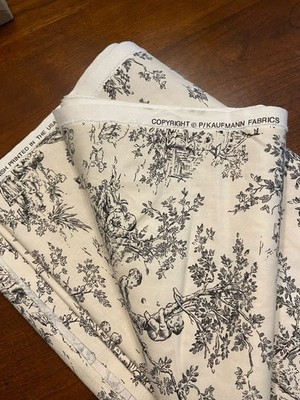 P. Kaufman Child's Play Toile Fabric Black/Off White 56'' Wide x 10 Yards Cotton