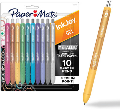 Paper Mate Inkjoy Gel Pens, Metallic, Retractable, Medium Point (0.8Mm), Glitter