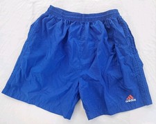 Vintage Adidas Blue Nylon Athletic Running Shorts Men  s Size Large
