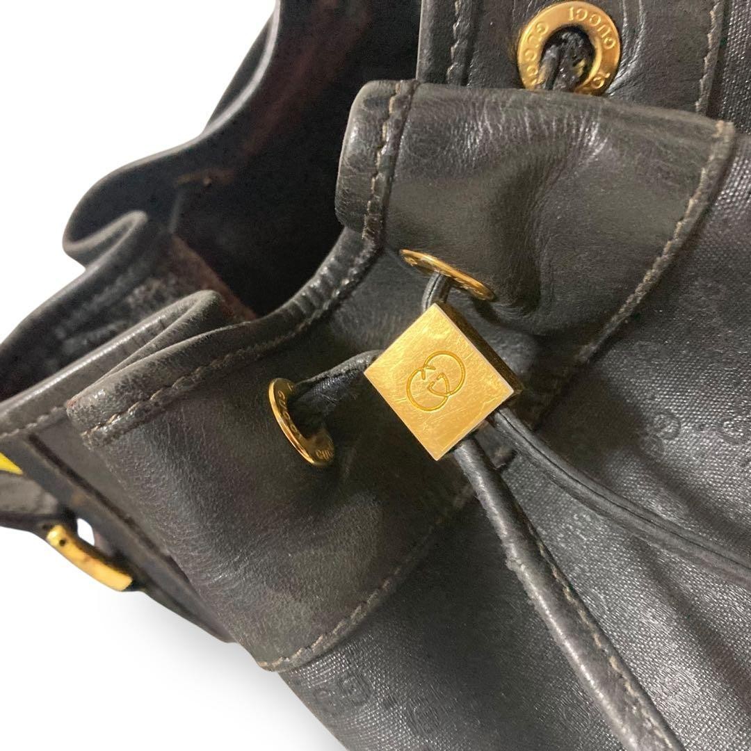 GUCCI GG Pattern PVC Leather Drawstring Crossbody… - image 4