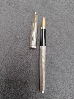 parker 75 sterling silver fountain pen Grain d'Orge 18k gold