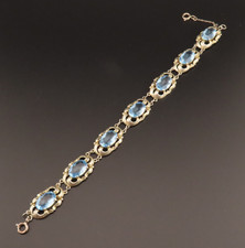 ART DECO Armband 925 Silber blaue Farbsteine ...