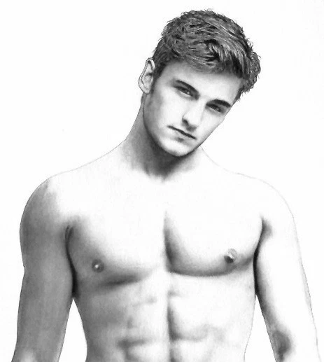 MALE NUDE #3 Original Graphite DRAWING NAKED FRONT VIEW GAY INTEREST - Image 3 of 4