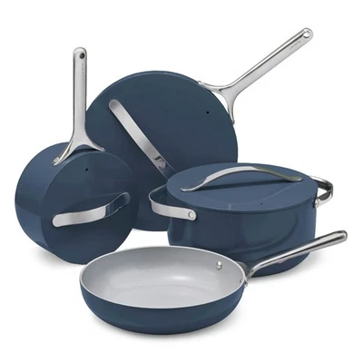 Caraway Ceramic Nonstick Cookware Set–Oven Safe, All Stovetops, Navy