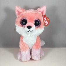 Ty Beanie Boos VIXEN the Pink  White Fox 6" NEW MWMTs Plush Stuffed Animal Toy