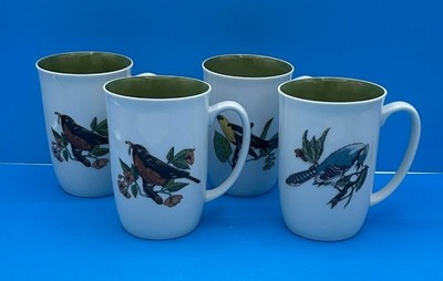 4 Neiman Marcus Fitz & Floyd Wild Bird Series Mugs in Original Box NEVER USED