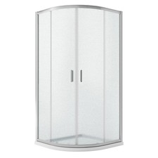 BOX CABINA DOCCIA ANGOLARE 90x90 CM H185 SEMICIRCOLARE VETRO STAMPATO SCORREVOLE