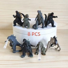 Godzilla Figures Set of 8 about 2 inches tall US Seller! Free Ship! Nice Set