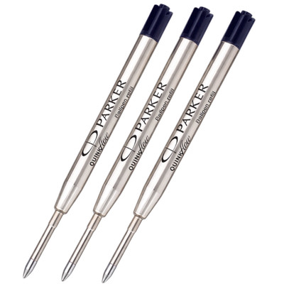 Parker QuinkFlow Ink Refill for Ballpoint Pens, Medium Point, Black Ink, 3-Count