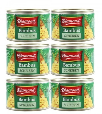 [ 6x 227g / 140g ATG ] DIAMOND Bambussprossen Scheiben / Bambus