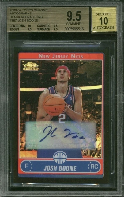 Josh Boone 2006 Topps Chrome Black Refractor Rookie RC BGS 9.5 Auto 10 UCONN Net