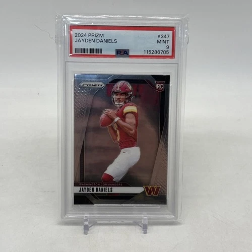 2024 Panini Prizm JAYDEN DANIELS Base Rookie #347 PSA 9 Mint (RC)!