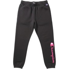 Champion Girls Brown Fleece Jogger Sweatpants Pink Logo Size L 14