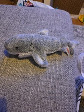 AURORA Great White Shark Plush Fuzzy 11" Stuffed Animal Toy Beanbag Ocean
