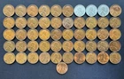 Lot of 51 Lincoln Cents 1941-1958 Complete Date/Mint Set; Copper/Steel Wheatears