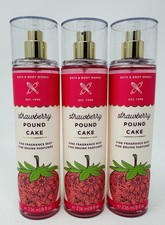 3 STRAWBERRY POUND CAKE BATH BODY WORKS FINE FRAGRANCE MIST BODY SPRAY 8 OZ
