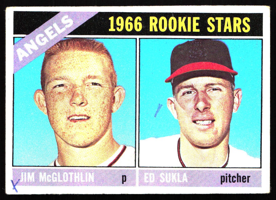 1966 Topps #417 Angels 1966 Rookie Stars (Jim McGlothlin / Ed Sukla)