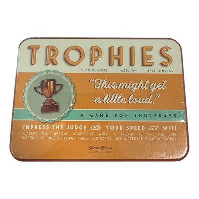 Facade Games Trophies Card Game Tin 2 30 Players Ages 8+ New Sealed