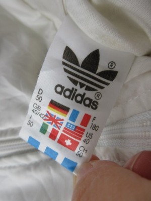 VINTAGE Adidas Jacket Men 40 White Stefan Edberg Tennis Logo