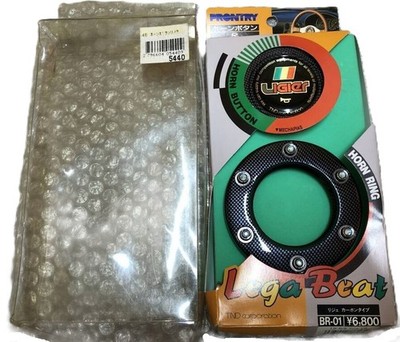 TND LIGIER Horn Button & Carbon Ring Set Blue Stone Bolts JDM MOMO