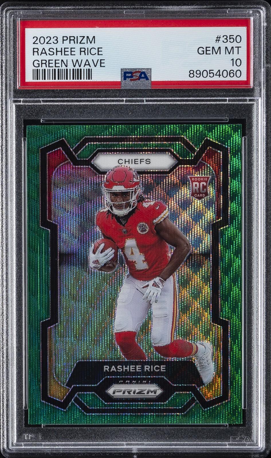 2023 PANINI PRIZM GREEN WAVE #350 RASHEE RICE PSA 10