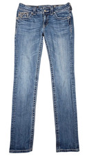 Miss Me Women  s JP535gs2 Skinny Stretch Bling Thick Stitch Jeans Size: 29x32