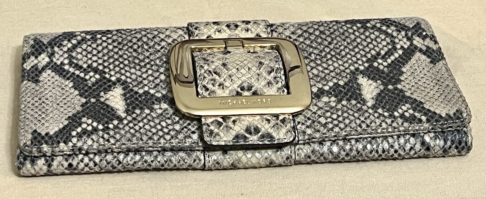 Michael Kors Collection Python Print Leather Clut… - image 1