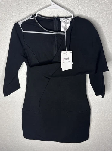 Abito GIVENCHY – Nero formale con accento a rete fine schiena con cerniera L