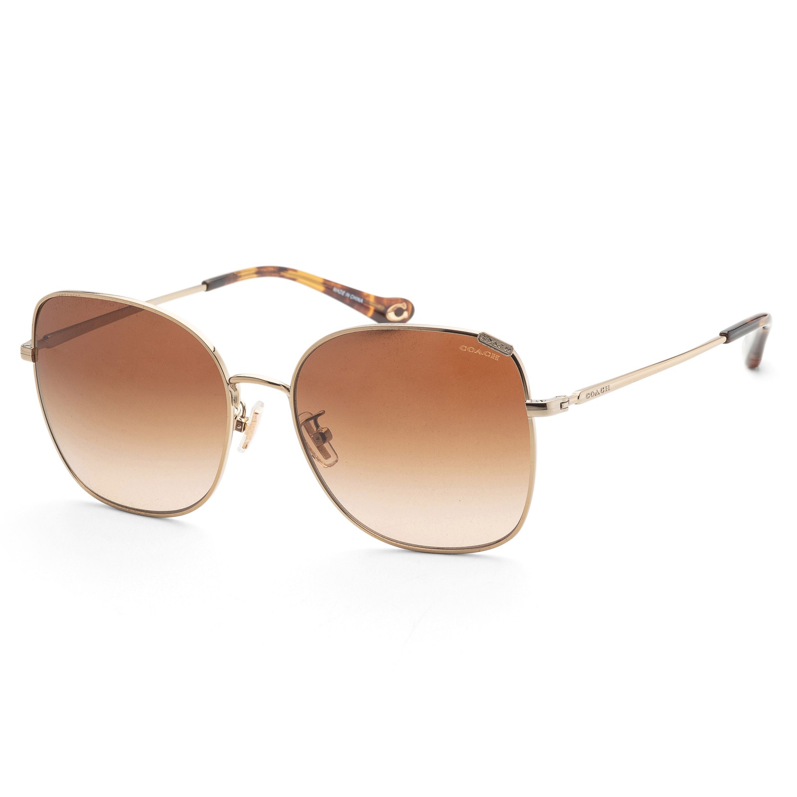 Coach Womens 57mm Shiny Light Gold Sunglasses HC7133-900574-57 14490₽