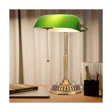 NISSAFORS Bankers Lamp, Green Desk Lamp with Pull Switch, Vintage T... Fast Ship