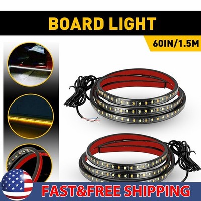 2X 60'' Running Board Light LED Side Step Strip White Amber Turn Signal Bar Lamp