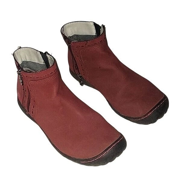 JBU By Jambu JUNO 7 Red Zip Up Bootie Ankle Boots Winter Warm Outdoor Burgundy