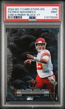 2024 WILD CARD 7 CARD STUDS COMBO WAVE SURFER #PM PATRICK MAHOMES II 1/1 PSA 9