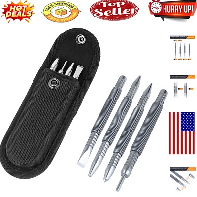Efficient 4-Piece Nail & Punch Set - Hammerless, Perfect for Tight Spaces