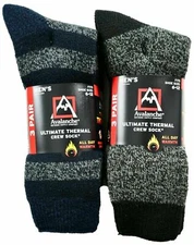 Avalanche Men Ultimate Thermal Crew Socks, 6-12 Shoe Size,  1,  2, 3 Pairs