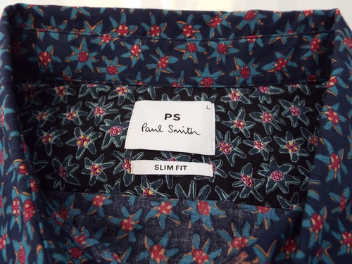 Camisa PAUL SMITH para hombre 🌍 Talla L (PECHO 40") 🌎 PRECIO DE VENTA SUGERIDO POR EL FABRICANTE £95+📮 ESTAMPADO FLORAL DIBUJADO A MANO - Imagen 3 de 6