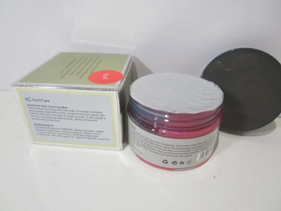 Cera Instantánea Temporal COLOR DE CABELLO (ROJO) 120g cada una, Lavable - PACK 2 Foto 2 de 3